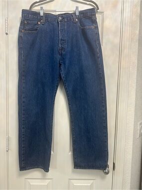 Levi's 501 Original Fit Dark Stonewash Jeans W36 L29 Blue Denim Classic Cut